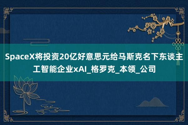 SpaceX将投资20亿好意思元给马斯克名下东谈主工智能企业xAI_格罗克_本领_公司