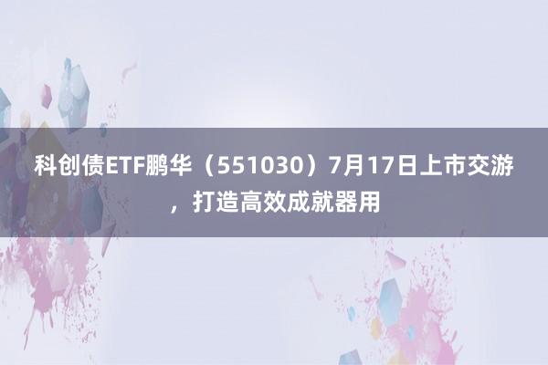 科创债ETF鹏华（551030）7月17日上市交游，打造高效成就器用