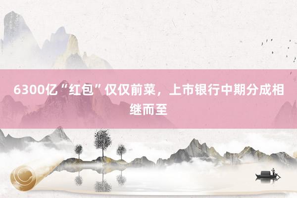 6300亿“红包”仅仅前菜，上市银行中期分成相继而至