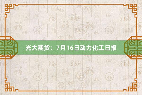 光大期货：7月16日动力化工日报