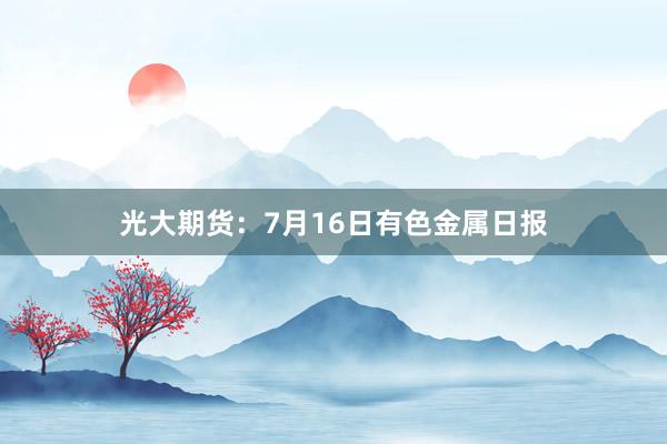 光大期货：7月16日有色金属日报