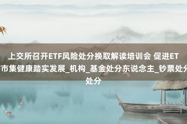 上交所召开ETF风险处分换取解读培训会 促进ETF市集健康踏实发展_机构_基金处分东说念主_钞票处分