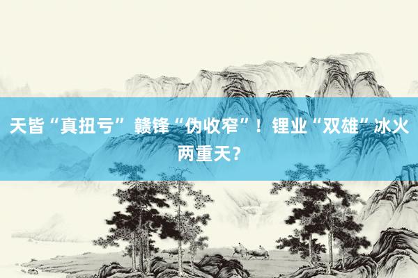 天皆“真扭亏” 赣锋“伪收窄”！锂业“双雄”冰火两重天？