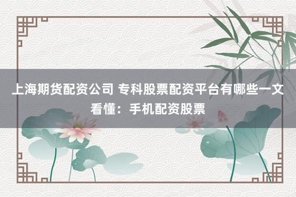 上海期货配资公司 专科股票配资平台有哪些一文看懂：手机配资股票