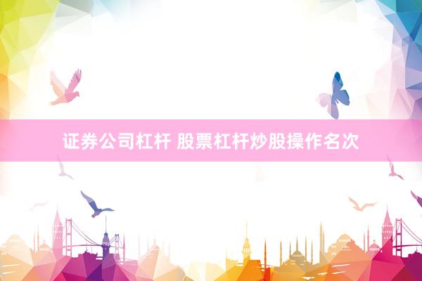 证券公司杠杆 股票杠杆炒股操作名次