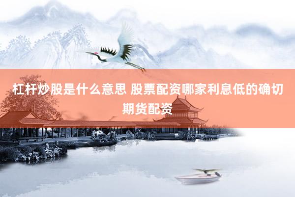 杠杆炒股是什么意思 股票配资哪家利息低的确切期货配资