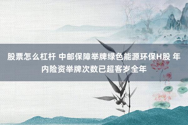 股票怎么杠杆 中邮保障举牌绿色能源环保H股 年内险资举牌次数已超客岁全年