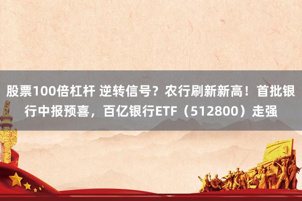 股票100倍杠杆 逆转信号？农行刷新新高！首批银行中报预喜，百亿银行ETF（512800）走强