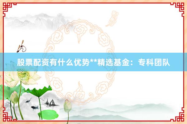 股票配资有什么优势**精选基金：专科团队