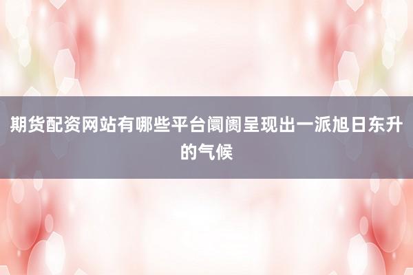 期货配资网站有哪些平台阛阓呈现出一派旭日东升的气候